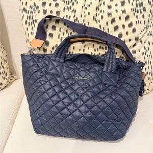 MZ Wallace Blue Quilted Medium Metro Tote